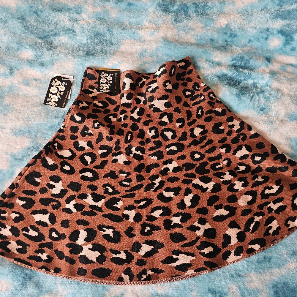 Leopard Print A-Line Skirt